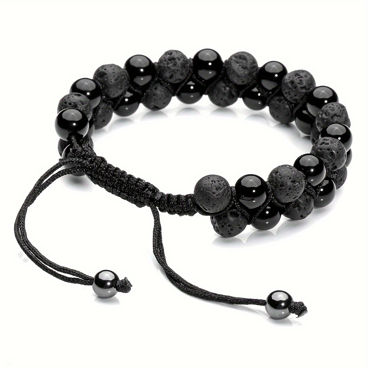 Handmade Stone Beaded Elastic Bracelet, Unisex Gift
